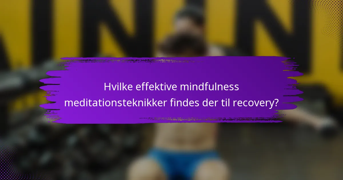 Hvilke effektive mindfulness meditationsteknikker findes der til recovery?