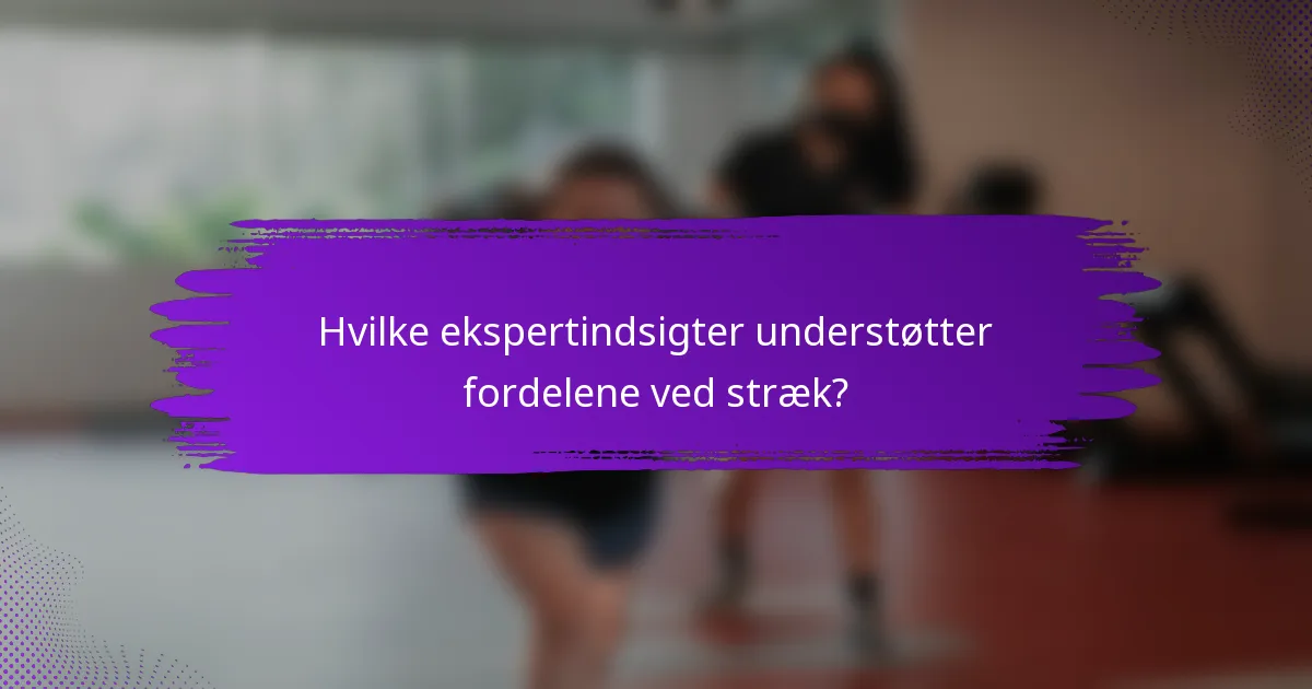 Hvilke ekspertindsigter understøtter fordelene ved stræk?