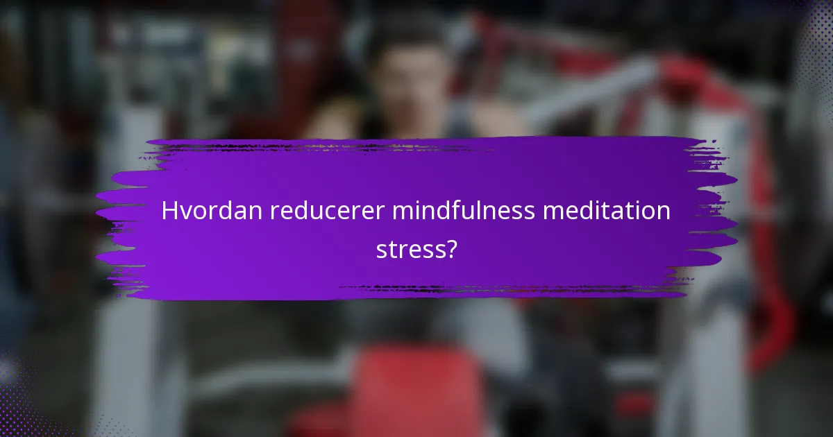 Hvordan reducerer mindfulness meditation stress?